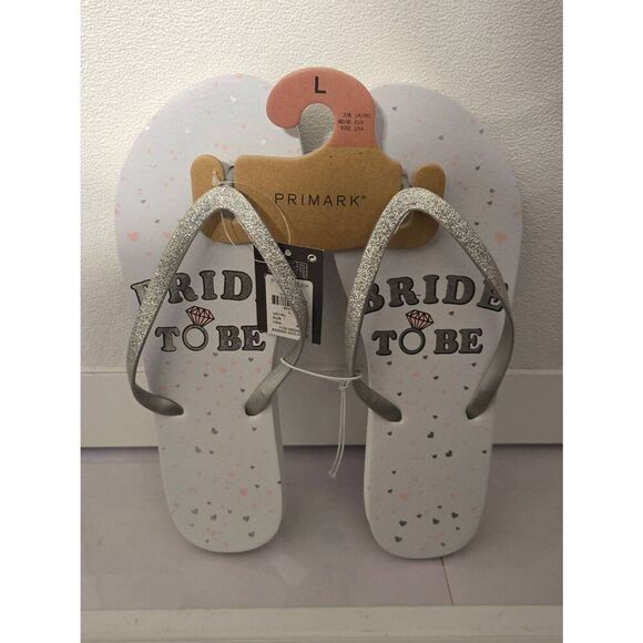 Primark Women's Size L (9/10) Bride To Be Flip Flops - Picture 1 of 3